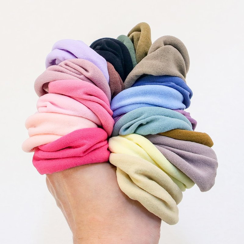 XIMA 20PCS Thick Seamless Hair Ties, Hair Scrunchies Elastics Hair Bands Large Soft Nylon Rope Ponytail Holders for Thick Heavy or Curly for Girls and Women