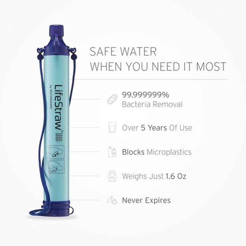 LifeStraw Personal Water Filter - Essential for Hiking, Camping, Travel & Emergency Preparedness