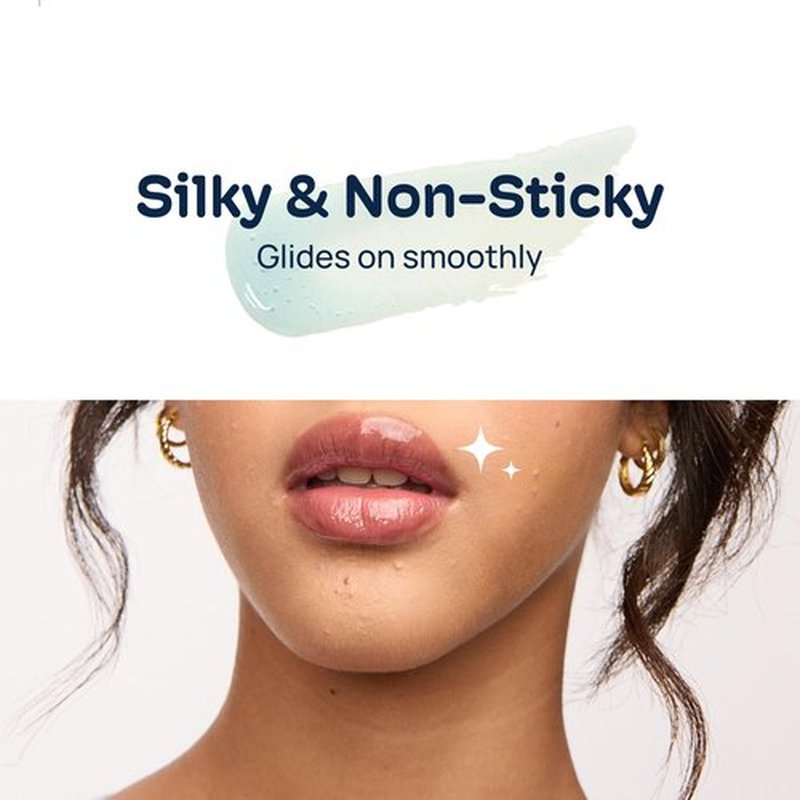 MIXIK Glossy Lip Serum, Ultra-Hydrating Lip Oil with Blue Agave, Olive & Avocado Oils for Soft and Smooth Lips, Long Lasting Moisture without the Sticky Feel (Clear Oasis)