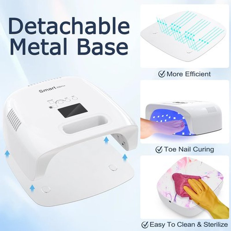 NAILGIRLS Cordless Nail Lamp, 60W Rechargeable UV Nail Light for Gel Nails with Metal Base, Portable Wireless LED Nail Dryer Fast Charger Curing Lamp 3 Timers for Salon or Home