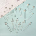 Yandino 18 Pieces Bride Wedding Hair Pins Bridal Hair Accessories Set Jewelry Bridesmaids Silver HairPiece for Women