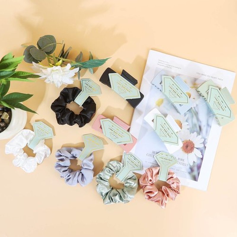 Featch Bridesmaid Proposal Gifts 6pcs Hair Claw Clips & 6pcs Satin Hair Ties Scrunchies Bachelorette Party Bridal Shower Present Good ideas Gift for Wedding Party Favors White&Sage Green