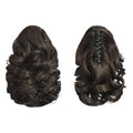 Tiklans Black Ponytail Extension, 9" Short Claw Clip in Ponytail Hair Extensions Hair Piece Natural Soft Synthetic Curly Wavy Pony Tail Hair Pieces for Women (Black Brown)