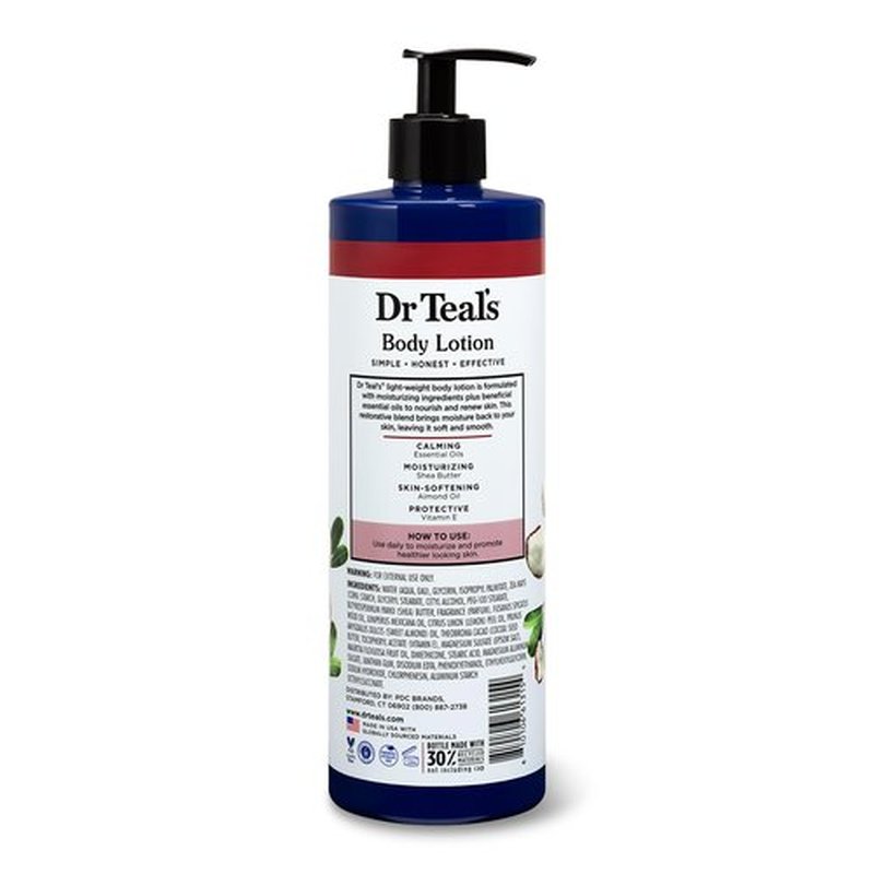 Dr Teal's Body Lotion, Shea Butter & Almond, 18 fl oz (Pack of 3)