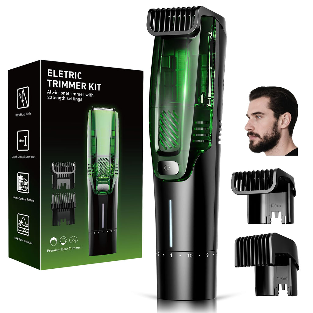 TXXTOL Beard Trimmer for Men, Premium Men's Vacuum Electric Trimmer Kit, 20 Levels Adjustable, Wet/Dry Use, Upgraded Stainless Steel Ceramic Blades, Perfect Christmas Gifts for Husband or Boyfriend