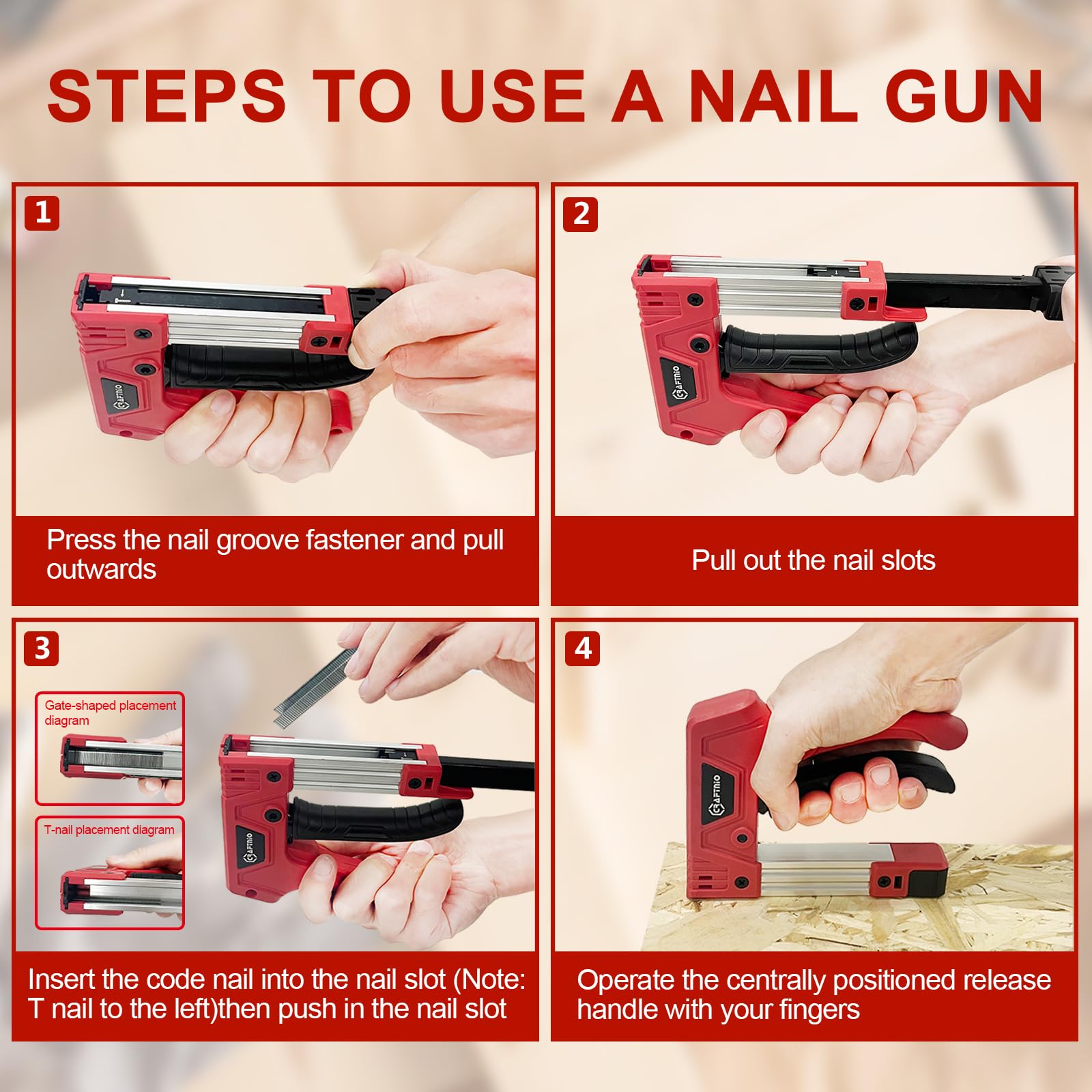 CRAFTNIO Light Duty Staple Gun,3 in 1 Manual Stapler Gun with Stapler Remover and 3000Pcs Staples for Light Wood, Fabric, Crafts, Furniture, Compatible with D/T-Type Staples for Home DIY Projects