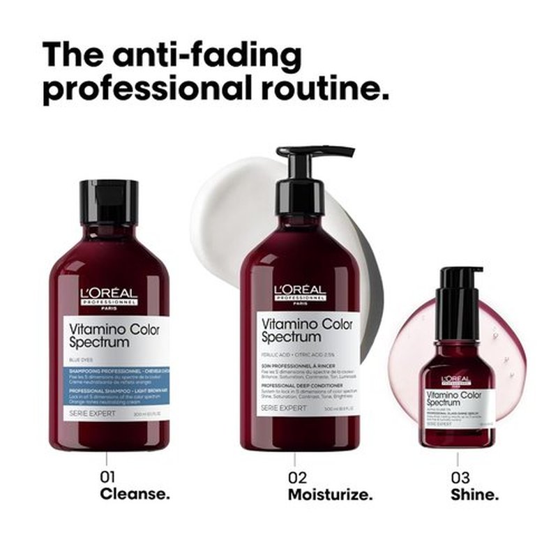 L'Oréal Professionnel Paris Vitamino Color Blue Shampoo - Neutralizes Orange Tones & Enhances Shine for Light Brown Hair