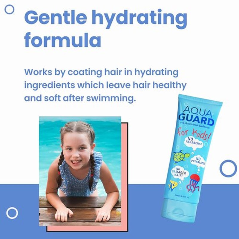 AQUA GUARD Pre-Swim Hair Defense for Kids - Chlorine Protection & Tangle Control | 8.45 oz, Color Safe