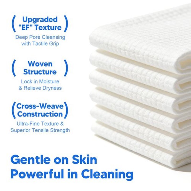 Disposable Face Towels, 50 Count Ultra Soft Biodegradable Facial Cleansing Cloths, Lint-Free Makeup Remover Cloth in Paper Box