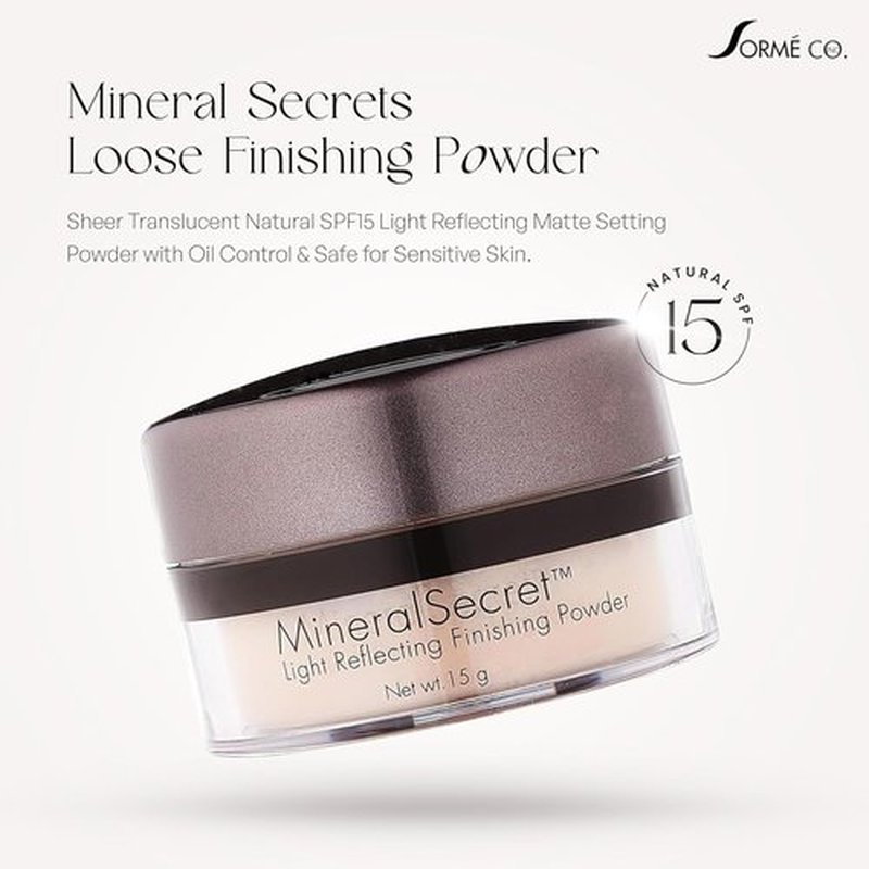 Sorme Treatment Cosmetics Mineral Secret Light Reflecting Powder - Hypoallergenic Matte Setting Powder with SPF15