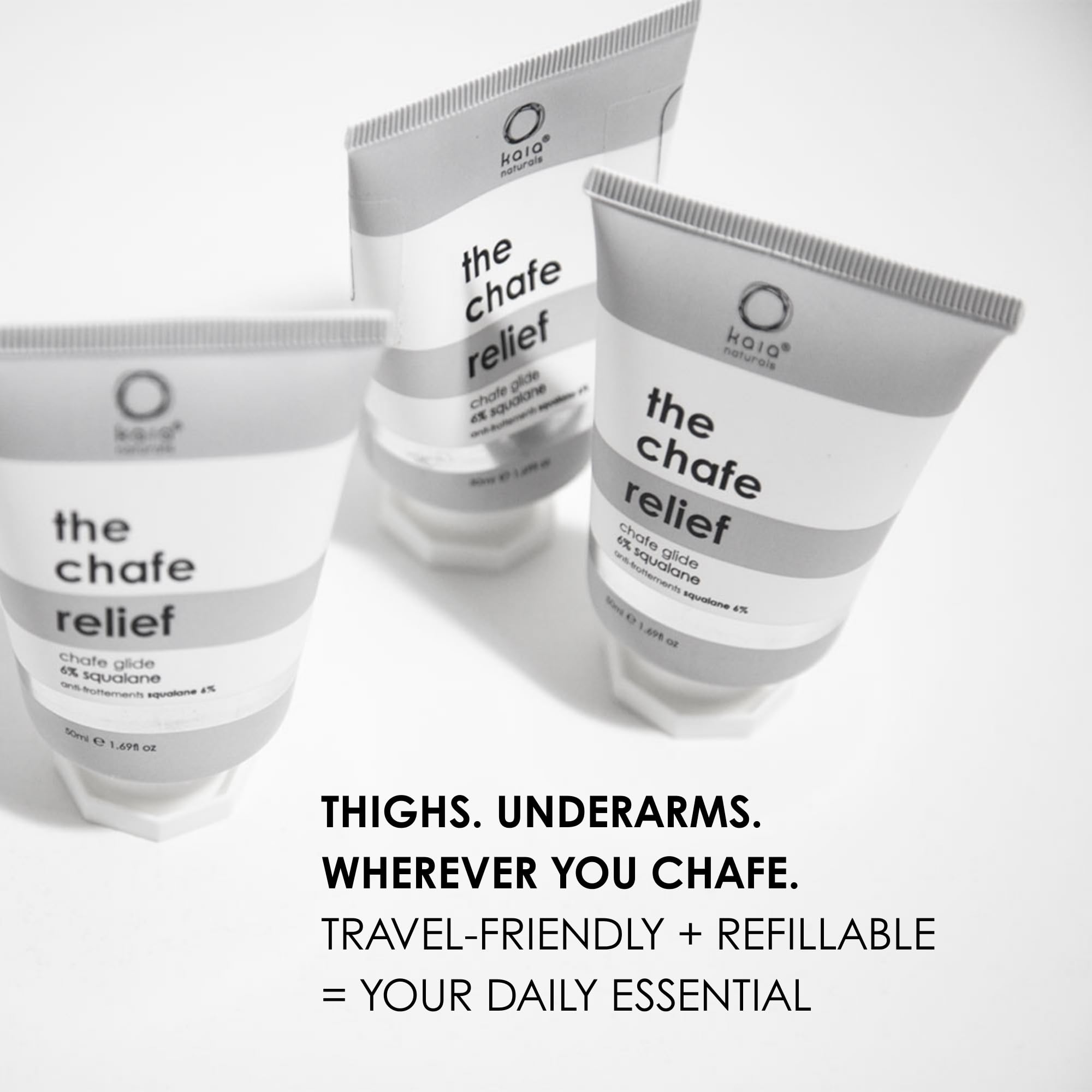 Kaia Naturals the takesumi bright® the chafe relief – Anti-Chafing Balm with 6% Squalane for Friction Protection and Skin Irritation Relief, Fragrance-Free, Waterless Formula 50ml/1.69 Fl oz