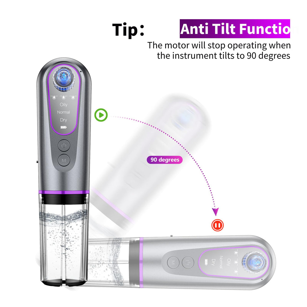 Blackhead Remover Suction Pore Vacuum Hydro Facials Hydrating Pore Cleaner Machine Pimple Extractor with USB Charging Cable Beauty Device