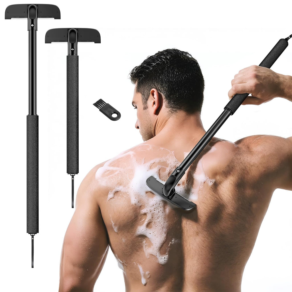 VEYLA Back Shaver for men Safe -skin Original replacement blades, Nick-free Blades,Wet & Dry Use Hair Trimmer and Groomer, Nick-Free Mens Back Shaver(2-PACK)