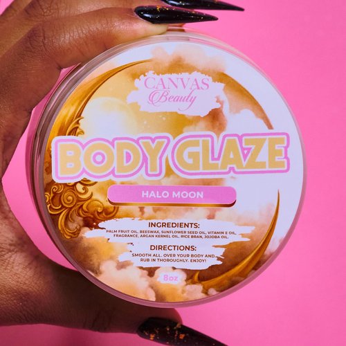 Canvas Beauty Body Glaze, Halo Moon - Moisturizing Non-Greasy Body Butter for Women With Beeswax, Jojoba Oil, and Rice Bran for Soft and Glowy Skin