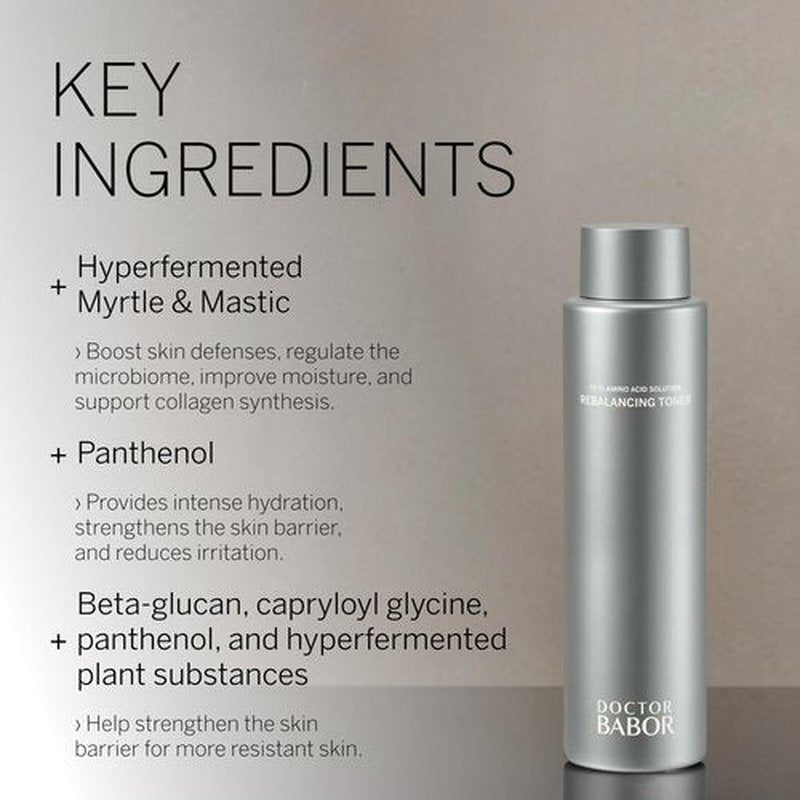 DOCTOR BABOR Regeneration Rebalancing Toner, Beta Glucan Hydrates, Soothes and Balance the Skin, Strengthen Skin Barrier, Reduce Redness and Even Complexion, 6.76 oz