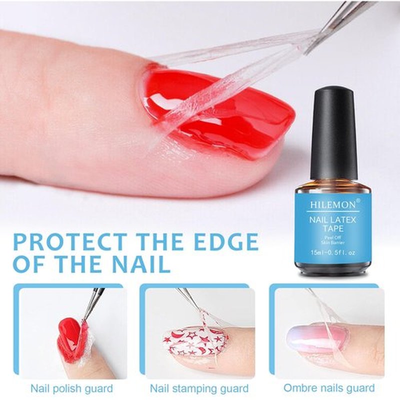 HiLemon Gel Nail Polish Remover Kit, 15ml Quick Gel Remover, Nail Latex Tape & 8ml Cuticle Oil with Vitamin E & Jojoba Oil, Fast & Easy Removal in 3-5 Mins, Includes Nail Tools (Remover&Latex&Oil)