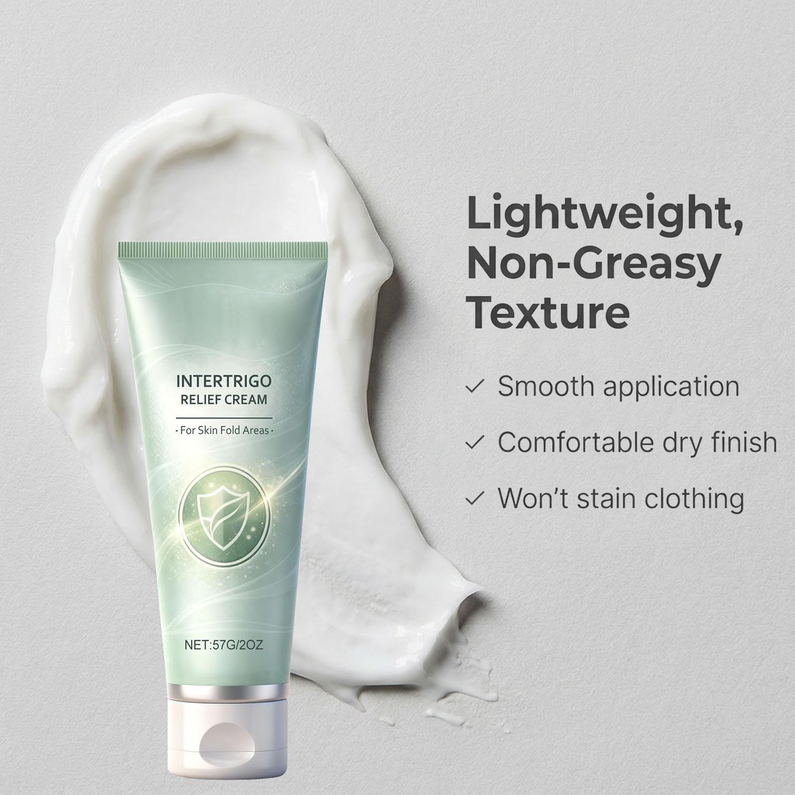 Intertrigo Cream – Skin Fold Care & Chafing Support Cream With Zinc Oxide & Undecylenic Acid, Intertrigo Relief Cream for Skin Fold Areas, Chafing Prevention, Moisture & Friction Control (2PC)