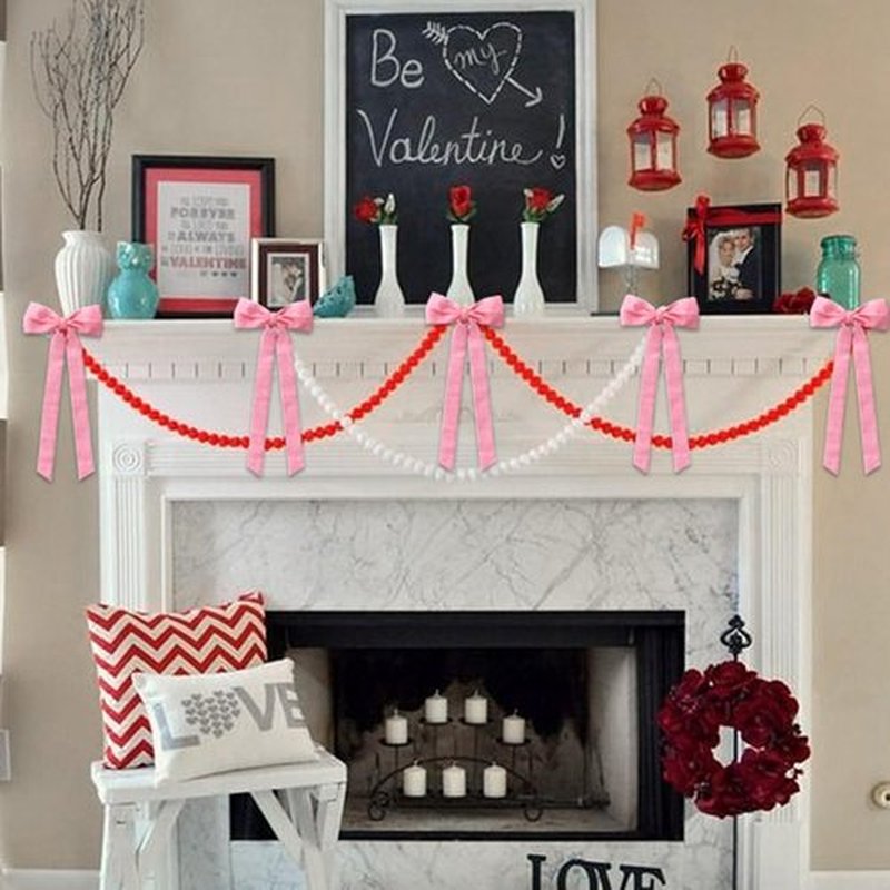 Skiennix 12Pcs Pink Velvet Bows - Elegant Valentine's Day Tree Decorations | 5in x 10in Easter & Spring Ornaments