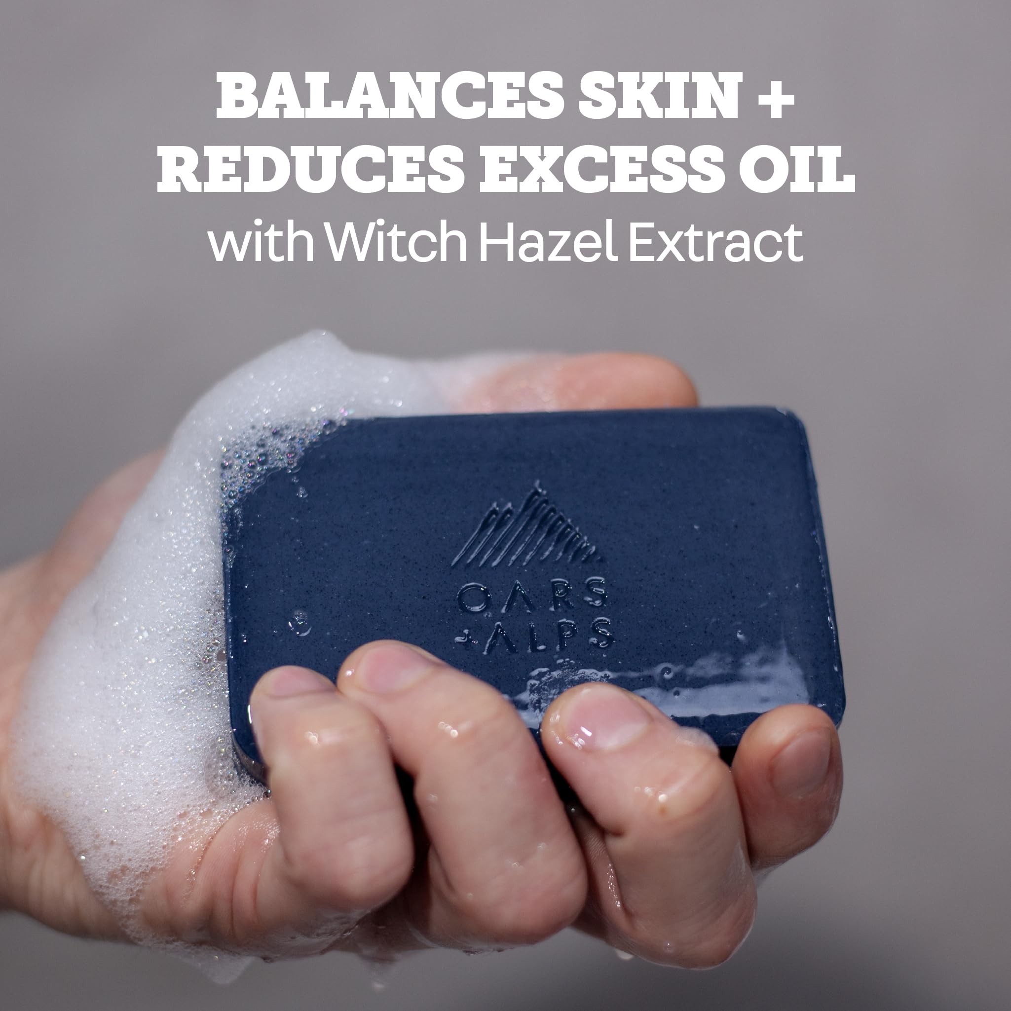 Oars + Alps Exfoliating & Moisturizing Bar Soap for Men, Deep Cleaning Soap, Clean Ingredients, All Skin Types, Blue Charcoal, 3pk