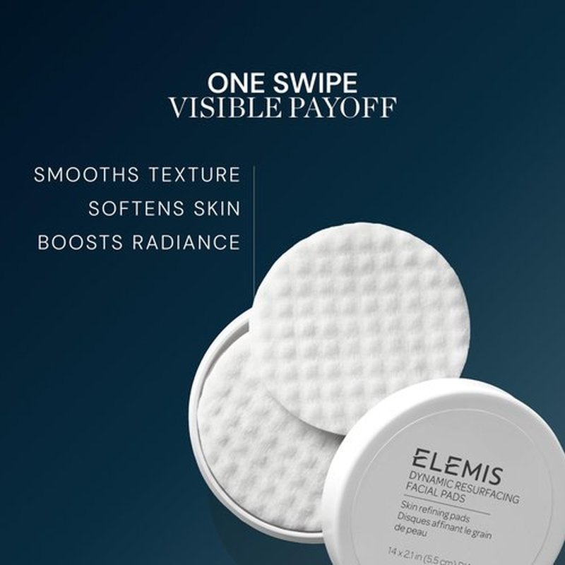 ELEMIS Dynamic Resurfacing Facial Pads, Gentle Skin Smoothing Pads, Tri-Enzyme Technology, Exfoliating Pads, Dull, Dry, Flaky Skin & Uneven Texture