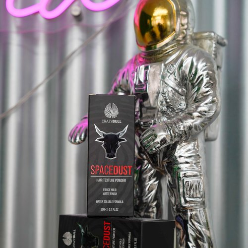 Crazy Bull Hair Space Dust Hair Texture Powder - Vegan Friendly Men - Lightweight Short-Medium Hair - 0.7 oz