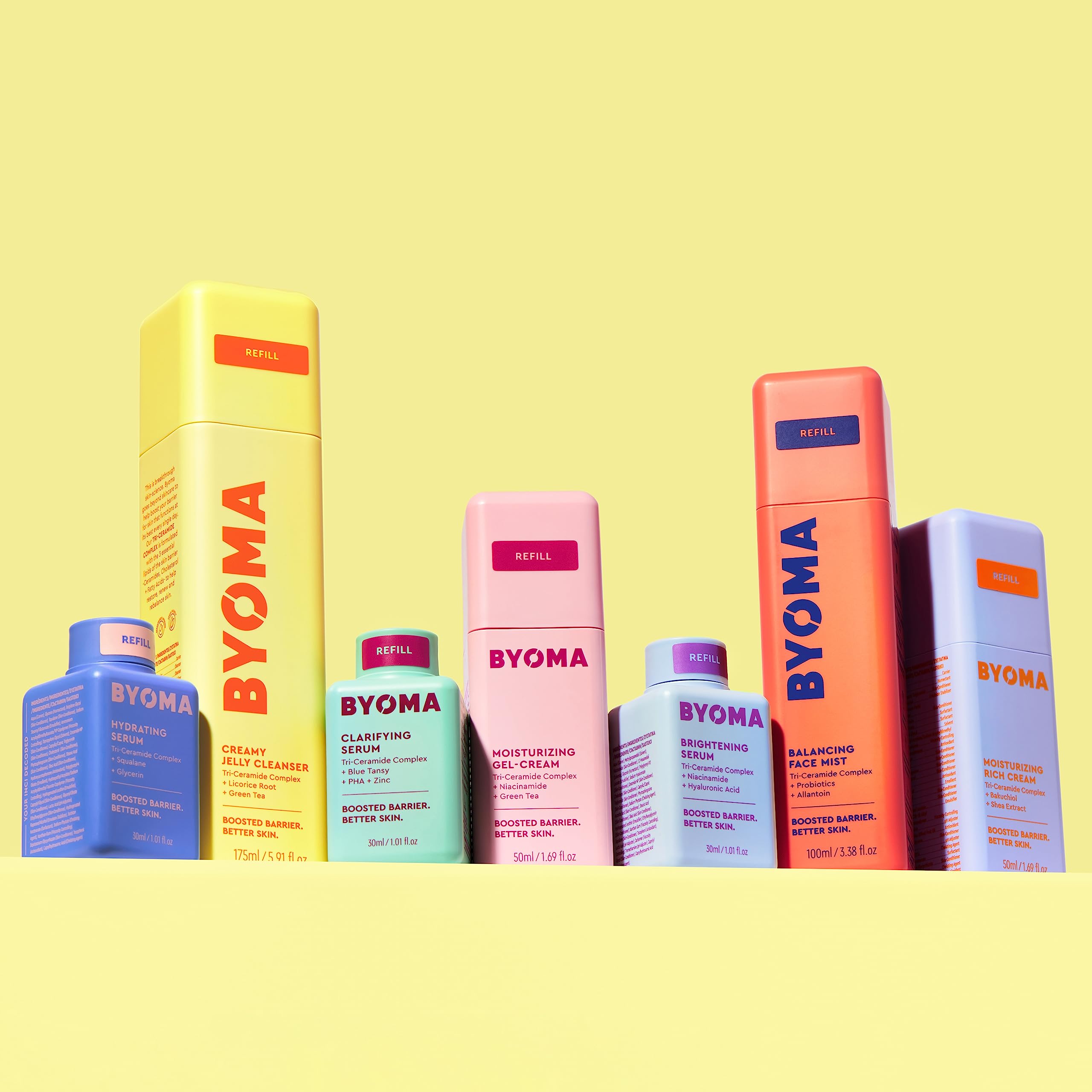 BYOMA Balancing Face Mist Refill - pH Balanced Face Toner with Ceramides, Probiotics & Allantoin - Alcohol Free Toner Spray - Balance, Soothe & Refresh Throughout the Day - 3.38 fl. oz Refill