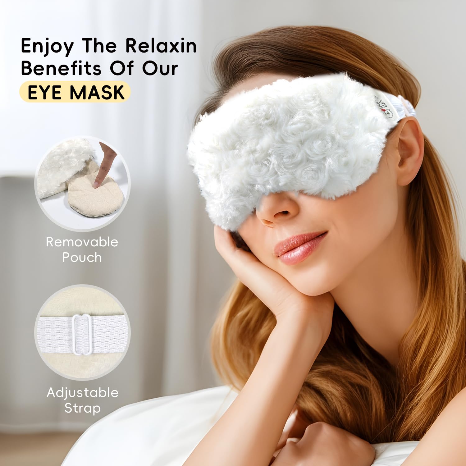 my novel things Microwavable Neck Heating Pads and Eye Mask Set, Microwavable Heating Pads 2.3LBS for Neck Shoulders Back Pain Relief Stress Relief Warm Compress with Washable Cover Heat Packs