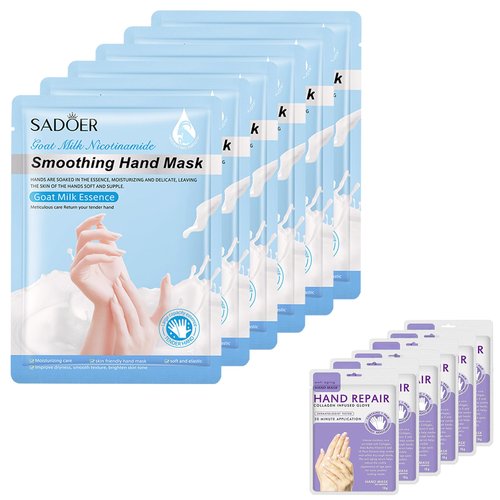 Permotary Moisturizing Hand Mask Gloves for Dry Skin, 6 Pairs, Milk Scented