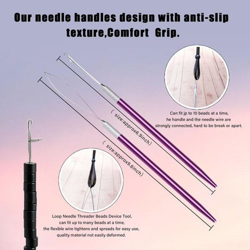 ColorYoung Hair Extension Beading Tool Kit - Micro & Pre-Bonded Hair Extension Bead Closer & Remover - Rainbow