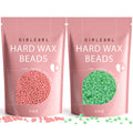 GIRLEARLE 2-Pack Hard Wax Beads, 2.5lb Aloe for Brazilian Bikini & Sensitive Skin, 2.5lb Rose for Face & Body, Legs, Eyebrow, Facial Coarse Hair