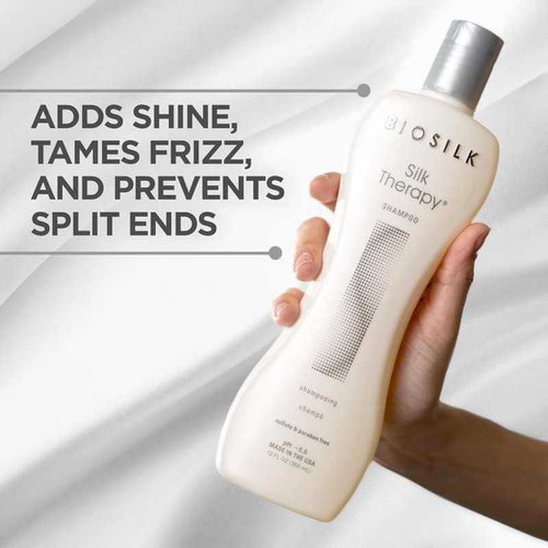 BioSilk Silk Therapy Shampoo - Gentle Hair Cleanser for Healthy, Shiny Hair | 12 Oz, Sulfate & Paraben-Free