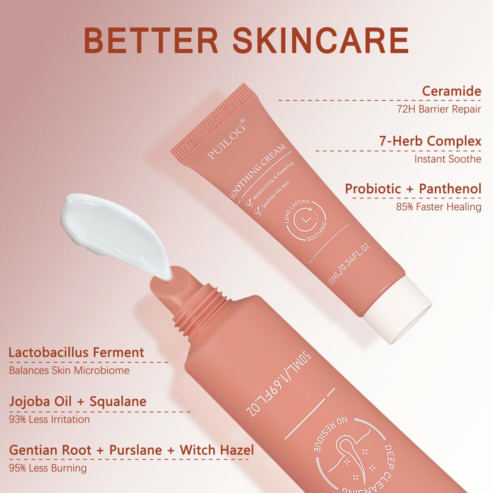 Facial Hair Removal Cream Kit for Women Face – Depilatory & Soothing Cream, 4 Min Painless & Flawless Lip Chin Hair Remover, Gentle for Sensitive Skin Hair Removal (1.69 + 0.34 FL Oz)