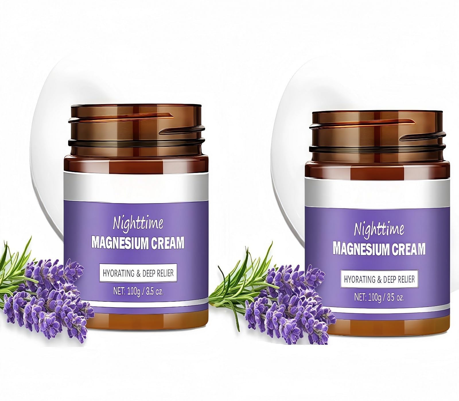 ZTSGU 2 Pcs Magnesium Cream for Sleep, Relief Revitalizes Skin Deep Hydration Care Nighttime Magnesium Cream.