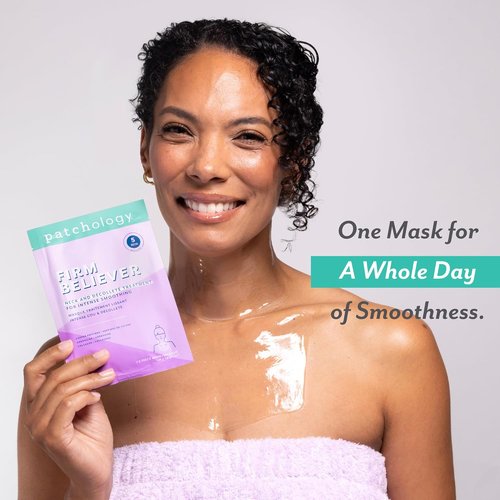 Patchology Firm Believer Hydrogel Neck & Chest Mask - 5-Minute Spa Treatment for Hydrated, Smooth Skin