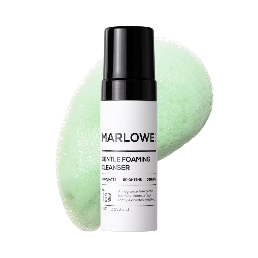 MARLOWE. Gentle Foaming Facial Cleanser, 4.5 oz, Exfoliating & Brightening Mens Face Wash, Removes Dirt, Oil & Impurities, Clean, Vegan Formula, PHA, Green Tea Extracts & Antioxidants, Fragrance Free