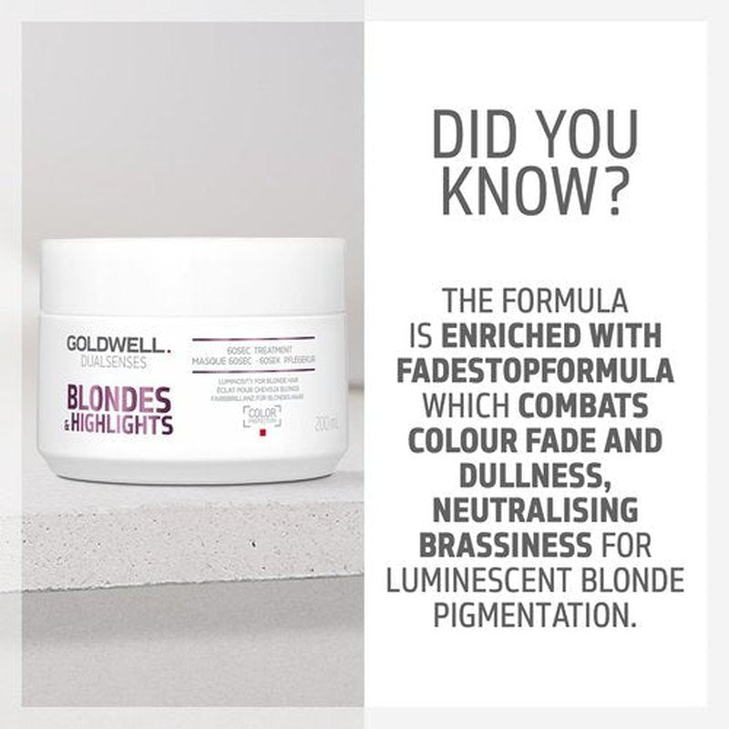 Goldwell Dualsenses Blondes & Highlights Anti-Yellow Treatment - 6.8oz | Quick 60-Second Results