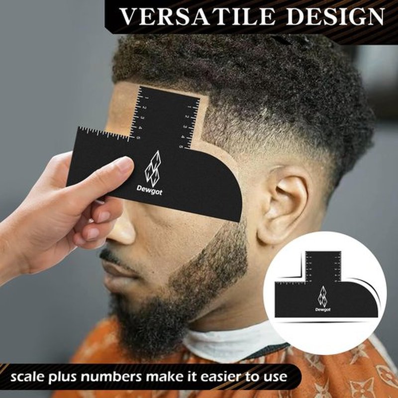 Enhancement Card for Barbers with Measurement Indicators, Reusable Barber Hairline Shaping Tool and Color Spray Edge Line Up Tool (Black)
