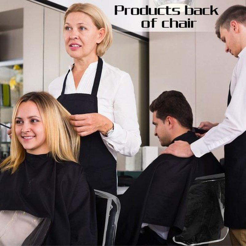 LEIFIDE 3 Pieces Chair Back Cover Plastic Clear Salon Chair Back Cover Fits Most Standard Armchair Prevent Stains Deform Wear for Barber Shop Office Movie Theater 21.5 x 16 x 4.5 Inch(Square,White)