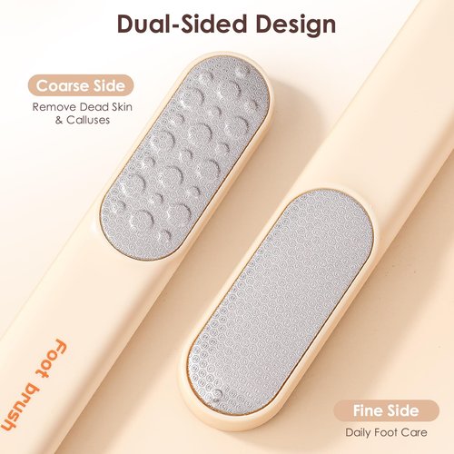 Foot Callus Remover, Foot File Callus Remover for Feet, Double Sided Foot Scrubber with Soft Silicone Brush (Yellow)