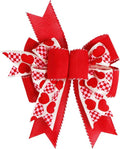 SIMISI Ribbon Burlap Wired Valentine Bow - Red Heart Print for Wreaths & Wedding Decor | 9.5 x 13 Inch