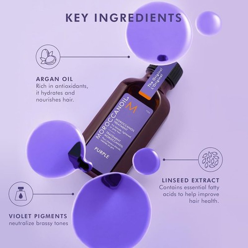 Moroccanoil Purple Hair Treatment Oil - Nourishing Formula for Blonde Hair Care