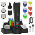 Nizzarra Hair and Beard Trimmer, 5 in 1 Men's Grooming Kit, Electric Hair Clipper Body Shaver for Ear, Nose, Face, Groin with 5 Guards Combs & Charging Stand