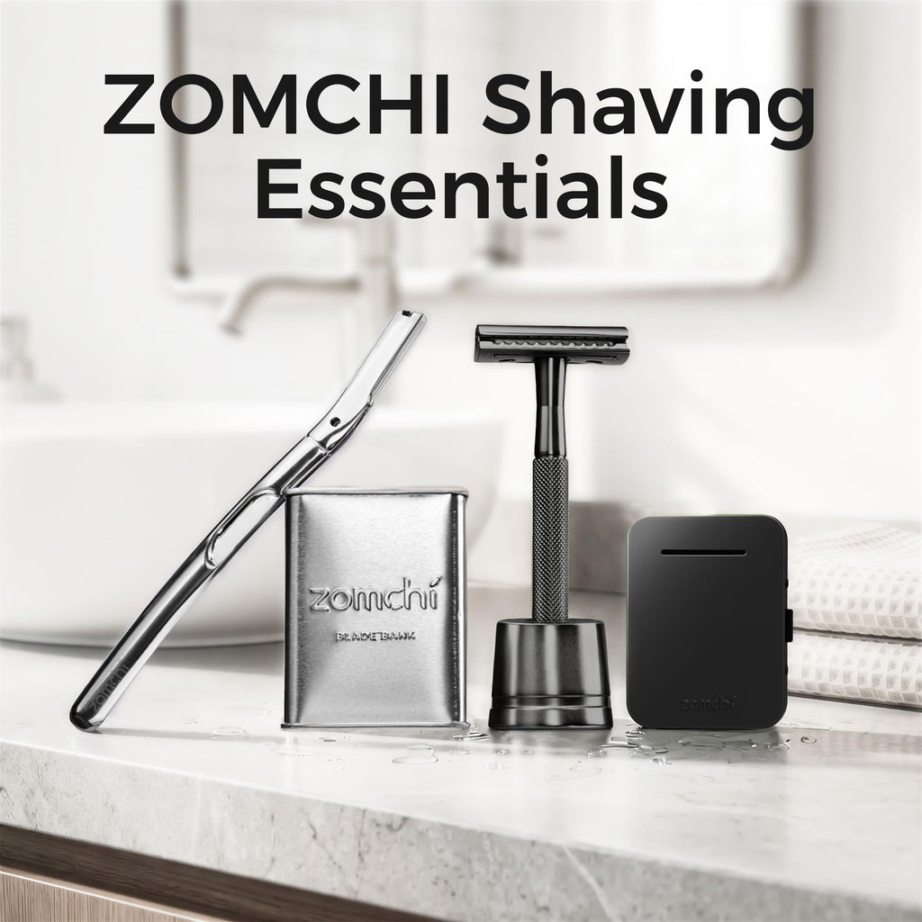 ZOMCHI Double Edge Safety Razor with 5 Safety Razor Blades, Women & Men’s Safety Shaving Razor, Reusable Razor, Plastic Free – Purple