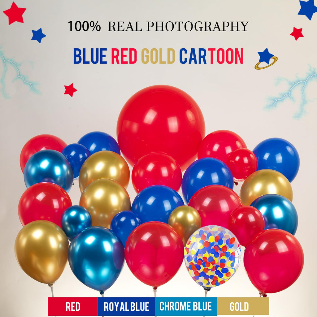 Red Blue Gold Hedgehog Birthday Party Decorations with Letter Lightning foil balloons Banner background backdrop for kid video game Cartoon Movies Super hero themed birthday gamer party decor