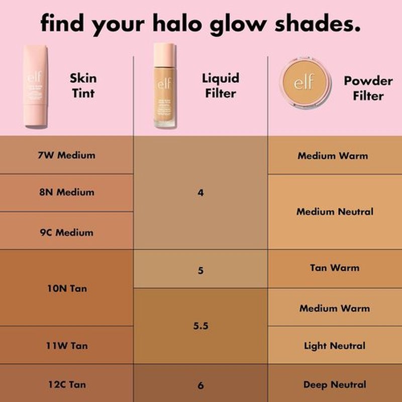 e.l.f. Halo Glow Skin Tint SPF 50 - Tinted Moisturizer for Light Buildable Coverage | Vegan & Cruelty-Free, 9 Medium Cool