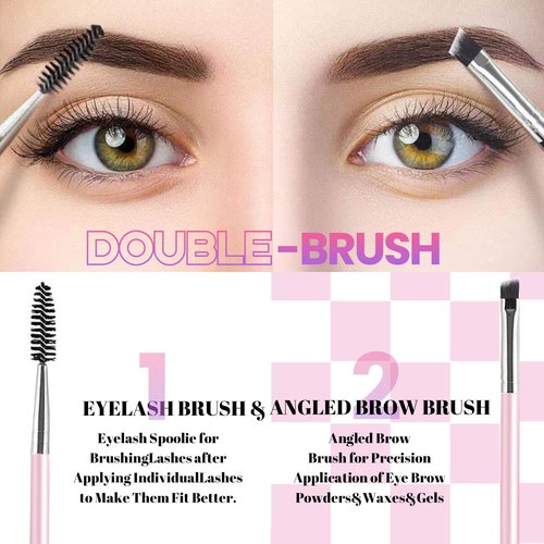 Qiveaory DIY Lash Clusters Kit with 630pcs Lashes Clusters,1X/2X Magnification Compact Mirror with Light,Lash Bond and Seal,Eyelash Remover Tweezers Applicator Mascara Brush(60-80-100-150D)