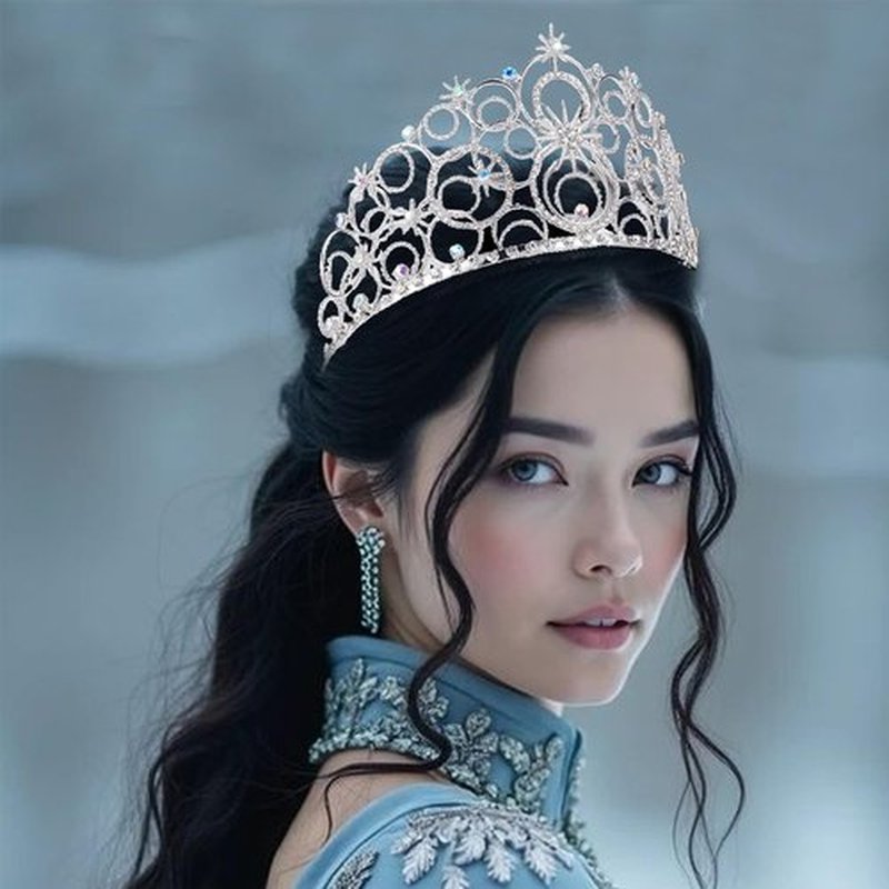 JITINX Crystal Crowns for Women, Crystal Tiara Bride Royal Queen Headband Princess Headpieces for Women Bridal Wedding Prom Birthday Party Crowns (Silver)