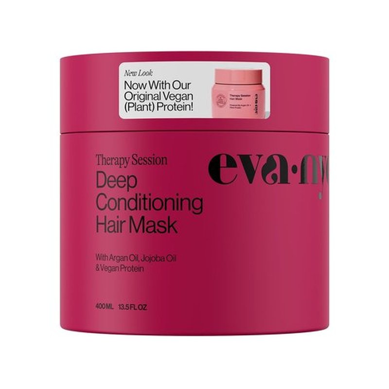 Eva NYC Therapy Session Deep Conditioning Hair Mask - Hydrate, Soften & Repair with Vegan Protein, Jojoba & Argan Oil - 13.5 fl oz