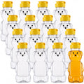 Bekith 16 Pack 8 Fluid Oz Plastic Bear Honey Bottle Jars, Honey Squeeze Bottle Empty with Flip-top Lid for Storing and Dispensing