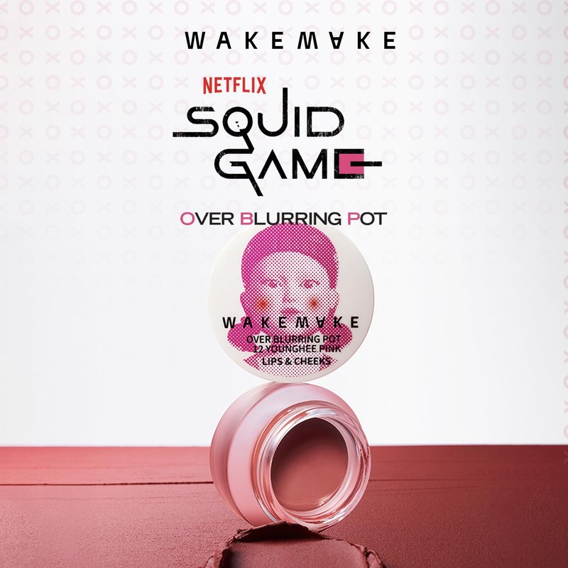 WAKEMAKE WM X NETFLIX SQUID GAME Over Blurring Pot 12 Younghee Pink | blurring pot, lips, cheek, wakemake
